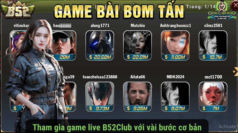 Tham gia game live B52Club với vài bước cơ bản