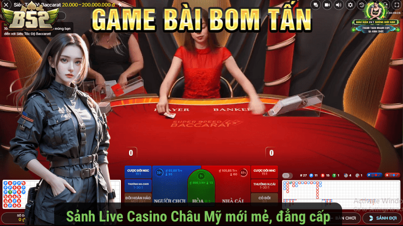 Sảnh Live Casino Châu Mỹ mới mẻ, đẳng cấp
