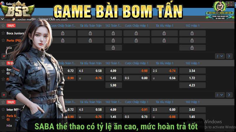 SABA thể thao có tỷ lệ ăn cao, mức hoàn trả tốt